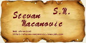 Stevan Macanović vizit kartica